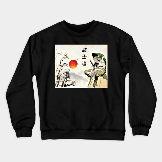 Samurai Frog Philosopher Crewneck Sweatshirt by Clifficus